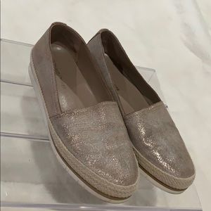 Metallic Donald Pliner slip ons rarely worn